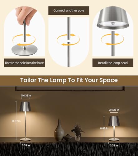 Lámpara de Mesa Recargable 3 Pack, Luz LED portátil miniatura 2