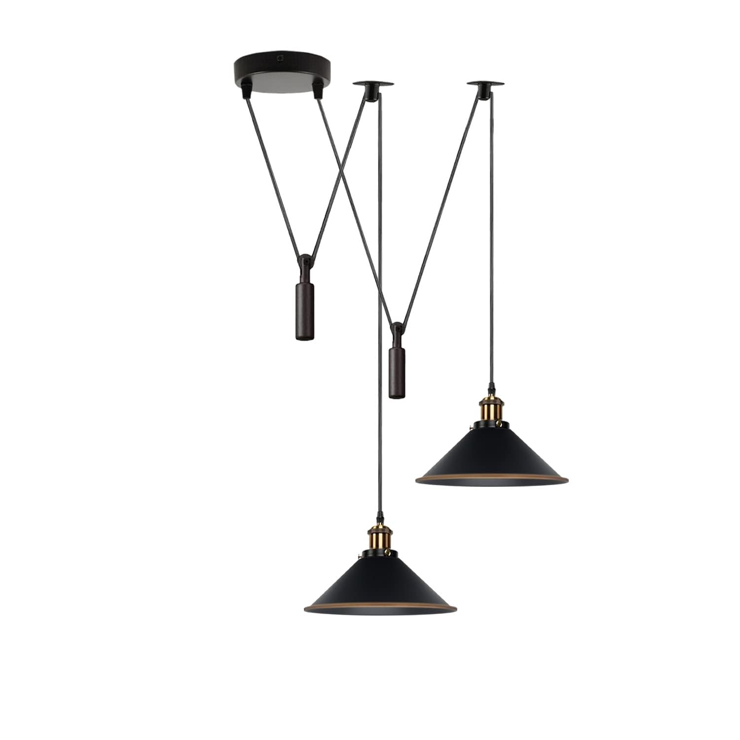 DC VOLTAGE 2 Head Ceiling Pendant Spider Light, Metal Light Shade