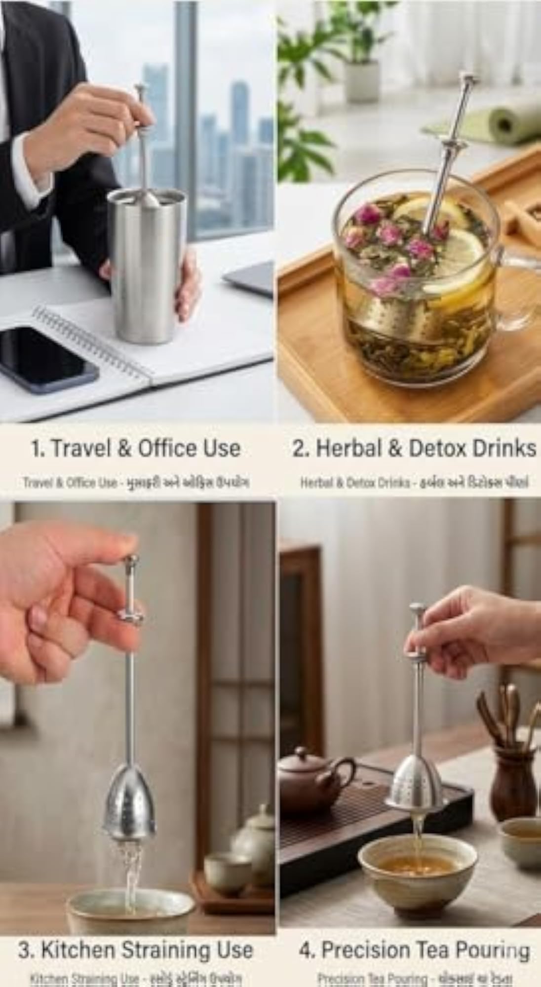 Reusable Stainless Steel Tea Infuser Strainer for Loose Leaf Tea