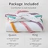 MEILA Washed Microfiber Duvet Cover Set Queen Size, Tufted Rainbow Design 3 Pieces Bedding Set, Soft Bohemian Textured Embroidery Bedding Set with Zipper & Corner Ties, 90"*90" #4