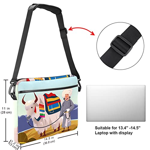 Maletín de mensajero para portátil de 14 pulgadas bolsa bandolera de hombro multicolor 5