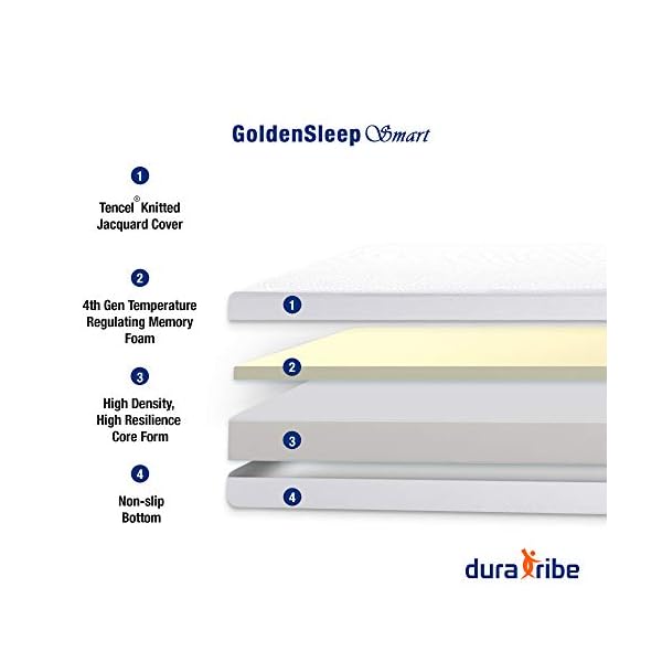 DuraTribe Golden Sleep Smart Memory Foam Mattress |15cm| Firm Comfort Orthopaedic | Zipped Removable Washable Soft Micro Quilted Cool Breathable Cover - Image 6