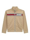 GUESS Boys' Ls Active Top W/Zip Mini Me, 4G AOP Beige Blanco