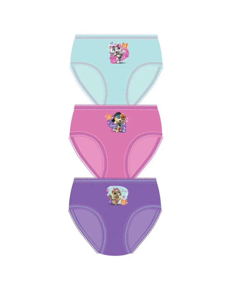 Tdp Textiles Ltd. Girls Multi Children's 44 Cats Briefs Underwear Kids Character Pants Knickers Pack Of 3-18 To 24 Months