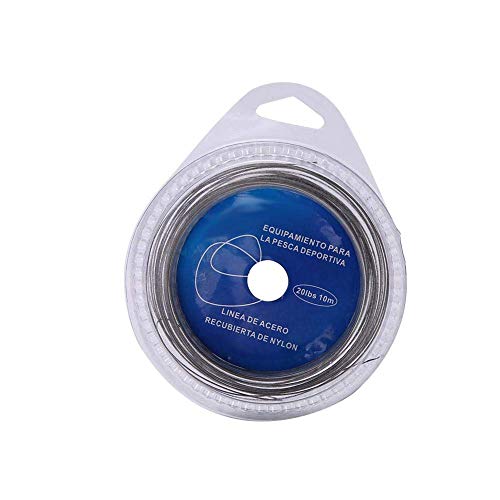 Fishing Line, 5 Types 10m 7 Strands Fishing Steel Wire Braided Fishing Wire Covered with Plastic Stainless Steel Trolling Wire(30 lbs) Fishing Supplies Fishing Line