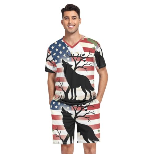 Camisa de pijama para hombre manga corta ropa de dormir cómoda de camuflaje caza talla S