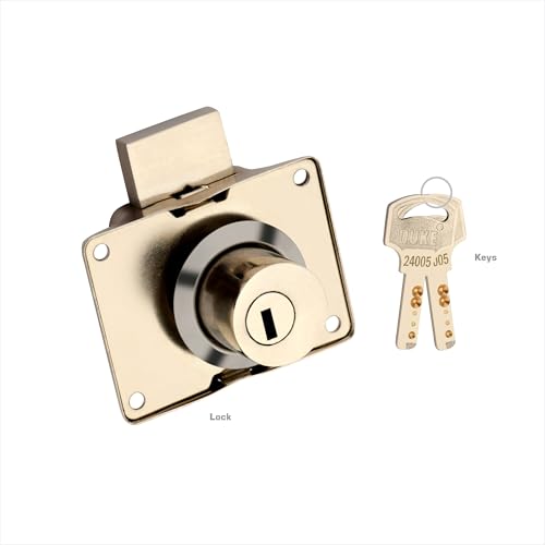 Image of DUKE Cabinet Lock with Brass Ultra Keys, 23mm Chrome Finish, Strong and Sturdy,MP-51 |Pack of 10|