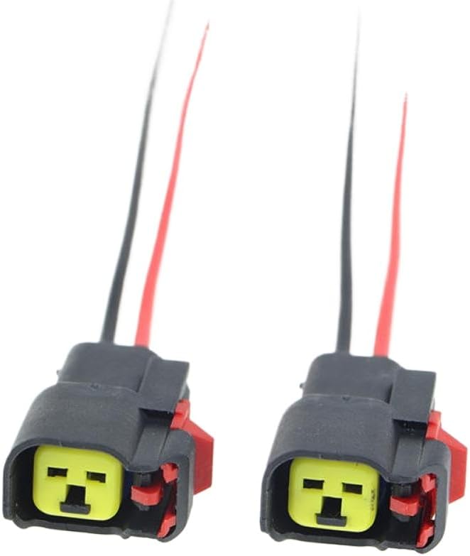 2Pcs Car Socket Fuel Injector Connector Female With Wiring Harness Compatible With Focus Mondeo