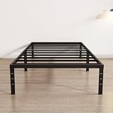 Mavesmog Twin Bed Frames 18 inch High Metal Platform Heavy Duty Twin Size Bed Frame Sturdy Steel Slat Support Foundation Bed Frame Twin, No Box Spring Needed, Under Bed Storage, Easy Assembly