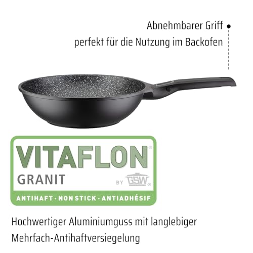 Gsw 167826 Easy Click - Wok In Alluminio, Plastica, 28 Cm, Colore: Nero - 3