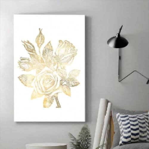 Affiche florale rose et tableau moderne de decoration murale