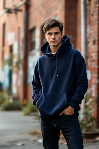 Image of Glowic Men's Hoodie | Oversized Stylish Sweatshirt for Winter Wear | Trendy Casual Hoodie for Men | Perfect for Gym, Travel, Streetwear Fashion