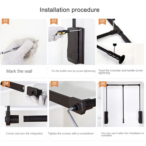 Tringle à vêtements rabattable avec rail de cintre pour armoire haute - 7