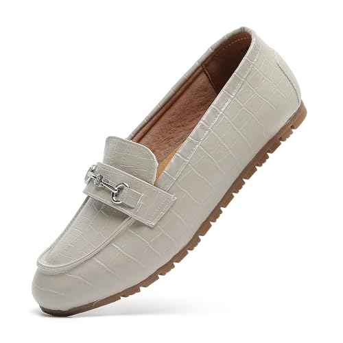 Image of BGSTGUDS Women's Wide Loafers Shoes Cute Dressy Shoes Ladies Comfort Slip Ons Work Shoes