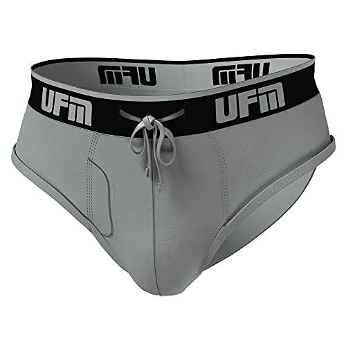UFM Men’s Polyester Brief w/ Patented Adj. Support Pouch Underwear for Men