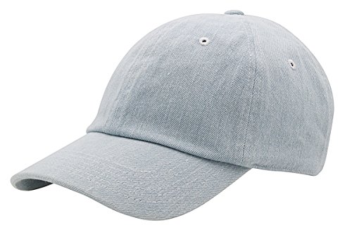 Top Level Baseball Cap Men Women-Cotton Dad Hat Plain,LBD Light Blue Denim