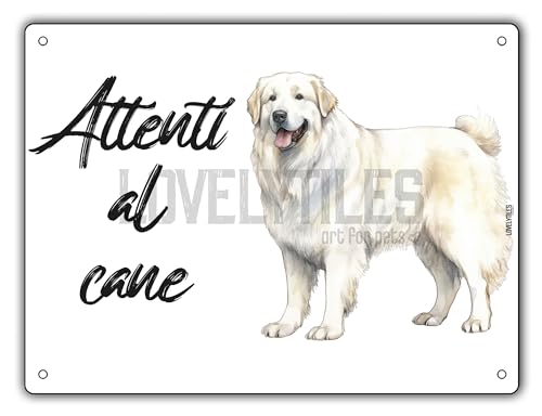 CARTELLO ATTENTI AL CANE IN METALLO, VARIE RAZZE, stampa UV, resistente alle intemperie, perfetta per uso esterno misure 15 x 20 o 20 x 30 (MAREMMANO, 15 x 20)