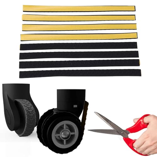 2pcs Silicone Luggage Wheel Covers Noise Reduction, Scratch, Easy Install Suitcase Wheels Protectors for Travel with Adhesive Tape, Compatible with Most Sizes (Black)2
