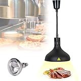 Lámpara de calentamiento de alimentos, 250 W, altura ajustable de 60 a 180 cm, pantalla ventilada para bufés, restaurantes y eventos