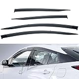 PLDDE 4pcs Smoke Tint Outside Mount Tape On/Clip On Style PVC Sun Rain Guard Vent Window Visors Comp