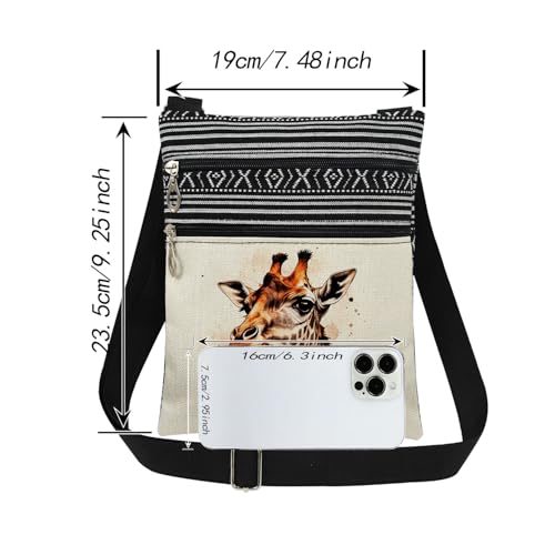 Giraffe Print Crossbody Bag Adjustable Shoulder Strap for Giraffe Enthusiast Birthday Gift Holiday Present for Adult Friend2