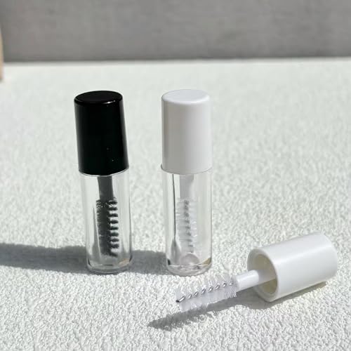 29PCS Empty Mascara Tubes with Wands, 1.2ml Refillable Eyelash Oil Containers for Castor Oil, Mini Mascara Tube Bottles with Brush for Travel & Home Use (White)2