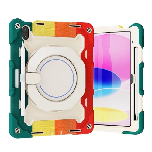 Coque iPad 11e génération 2025 rouge antichoc 3 en 1 avec poignée rotative