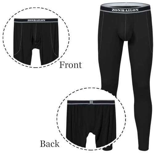 Mens Leggings,Long Johns，Low Rise and Thin Style Thermal Pants for Men,Mens Lightweight Baselayer Leggings2