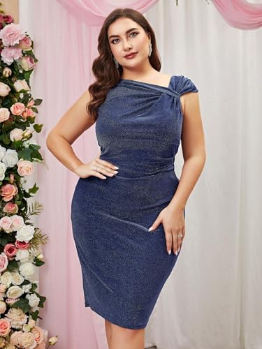 Image of KOTTY Women's Flowy Midi Round Neck Plus Size Dress