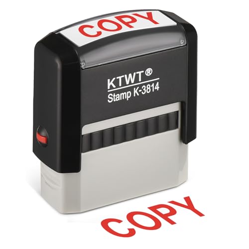 Copy Stamp, Copy Self Inking Stamp -Refillable Stampers for Office, Business, Accounting, Bookkeeping, Coding, Legal, Notary, Ordering, Inventory Stamps - Red Ink