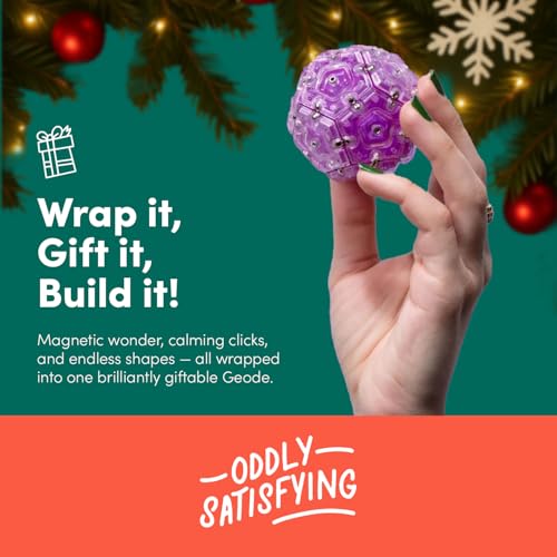 Speks Geode Magnetic Fidget Toy | Sensory Desk Toy for Adults & Teens 14+ | Stress Relief Gift | Sphere, Quartz - Thumbnail 4