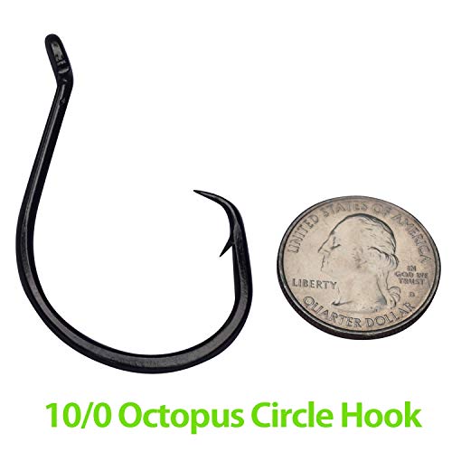 Heavyweight Catfish Hooks - Offset Octopus Circle Hooks - 25 Pack (10/0) - Thumbnail 6