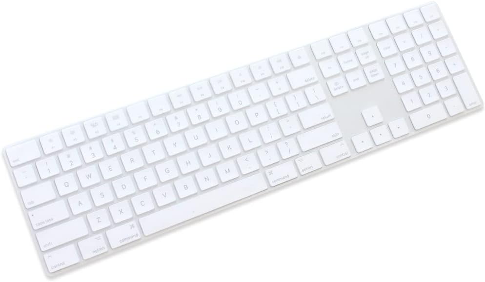 Silicone Keyboard Cover Skin for Apple Magic Keyboard with Numeric Keypad MQ052LL/A (A1843) US Layout Ultra Thin Protector Skin Accessories Transparent