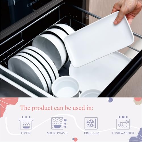 Miicol 6PLATTERS-9 Small Platters Set Of 6, Ceramic Rectangle Plates 9 Inch thumb #5