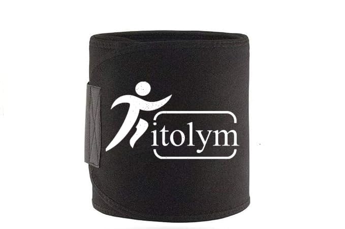 Fitolym Hot Shaper Sweat Slim Belt Fat Burning Sauna Waist Trainer - Promotes Healthy Sweat, Weight Loss & Tummy Trimming Exercise, Lower Back Posture(Free Size)(Men & Women) Black