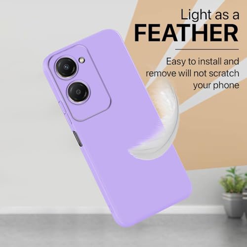 Image of Back Cover for iQOO Z9 Lite 5G | Full Camera Protection | Premium Liquid Silicon Case | Flexible Bumper Case for iQOO Z9 Lite 5G (Purple)