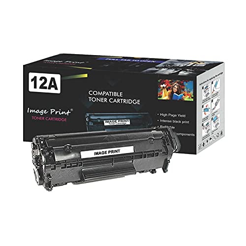 Image Print 12A / Q2612A Toner Cartridge Compatible with Hp 1010/ 1010W/ 1012/1015/ 1018/1020/ 1022/ 1022N/ 1022Nw/ M1005 MFP Series(Pack 1) Black