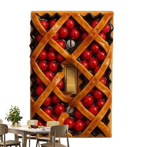 Cubierta para placa de luz con diseño de cereza para decoración de pared en interruptores de hogar 2