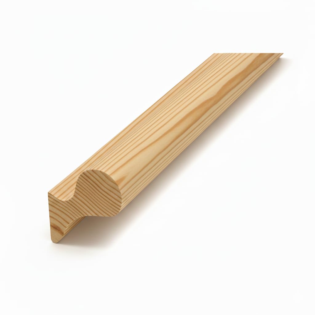 75mm x 62mm Pine Oak Primed Pigs Ear Wall Mounted Staircase Handrail 1.8m-4.2m (4.2m, Primed)