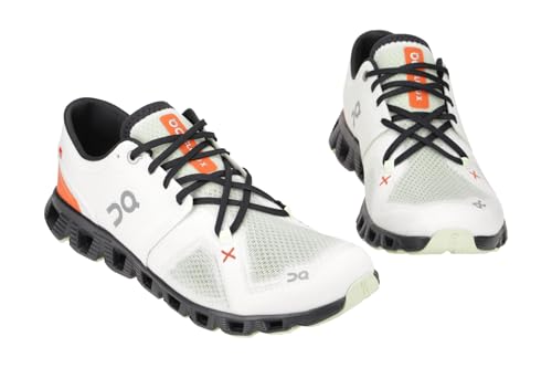Image of On Men's Cloud X 3 Sneakers, Ivory /Flame, 9.5