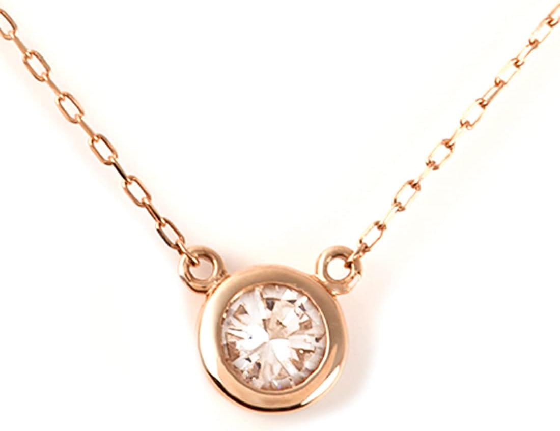 PLUSTER ネックレス レディース ダイヤモンド ピンクゴールド 一粒