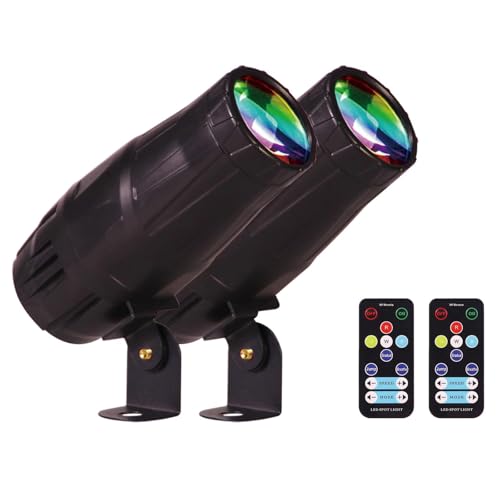 2 Pack LED Spot Light, 15W RGBW Mini Disco Ball Spotlight, 4 in 1...