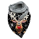 YULONGESS Schlauchschal Winter Loop Schal Gelber Schal Strick Damen-Weihnachtsschal, bedruckt, warmer Knopf, weiche Verpackung, lässige Schals, Tücher Still Schal Wunderschöner Schal Lässige