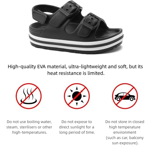 Image of Toddler Buckle Sandals Open Toe Water Sandal with Adjustable Back Strap for Boys Girls
