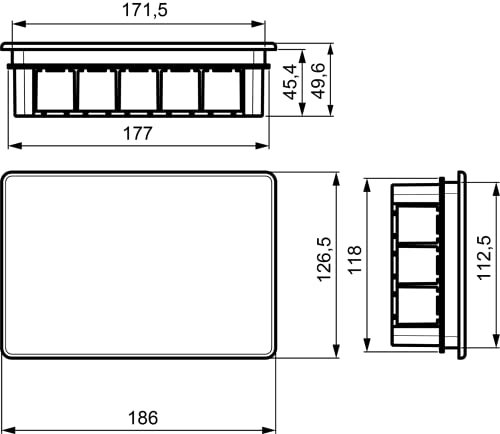 Miniatura 4 de Rasmacor Pack 2 Unidades Caja Registro Empotrar 160x100x50 Tapa Con Garras Metálicas Caja Empotrar Electricidad 160x100 Solera 563