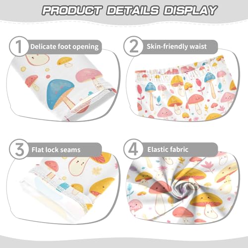 KLL Trippy Mushrooms Rainbow Girls Legging Stretch Full Length Workout Pants Sports3