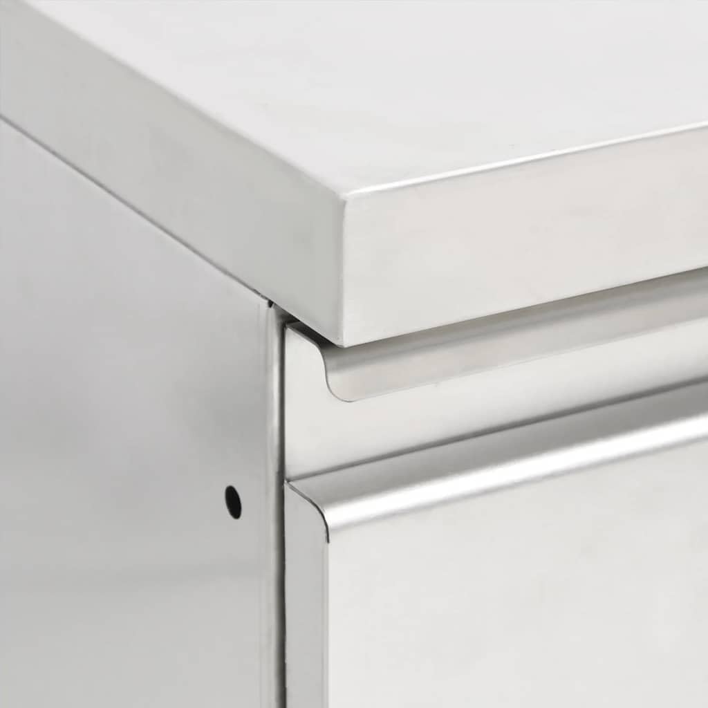 vidaXL Armadi da Cucina Commerciale 2 pz Mobili di Stoccaggio Armadi di Stoccaggio Tavoli di Lavoro Acciaio Inox