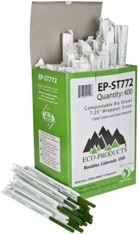Eco Products EP-ST772 Green 7.75" Wrapped Straw - 9600 / CS