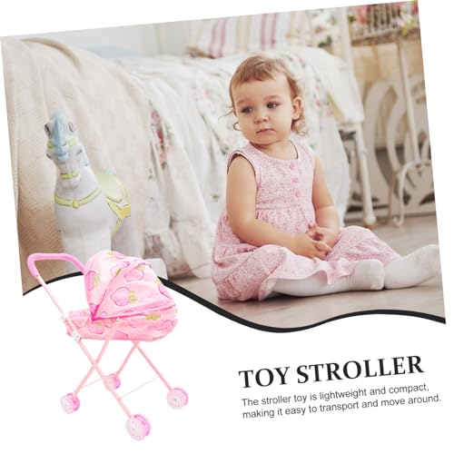 BESPORTBLE Kleiner Puppenwagen mit Stauraum Bewegliches Modell aus Sicheren Materialien mit Glattem Griff für Rollenspiel und Puppenpflege für Mädchen und Jungen – Bild 6