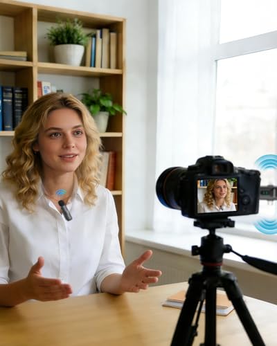 Image of GRENARO Mic for YouTube Wireless, 3-Level Adjustable Noise Reduction Mic Wireless,S12 Wireless Microphone for Youtubers with LED Indicator Light (Dual Channel 3 in 1 Port Version)